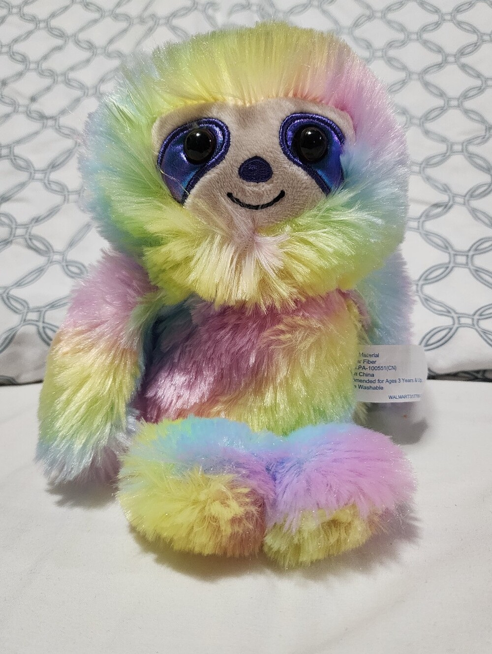 Plush Rainbow Sloth Stuffed Animal - Soft Multicolor Toy
